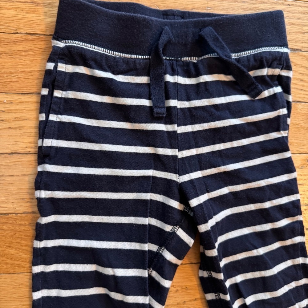 Gap Toddler Boys Navy Blue White Striped Jogger Pants 3T Playtime Favorites